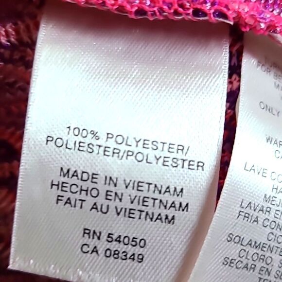 Jones New York Purple & Pink Zigzag Print Lightweight Cardigan Jacket,Sz Medium - Picture 8 of 8